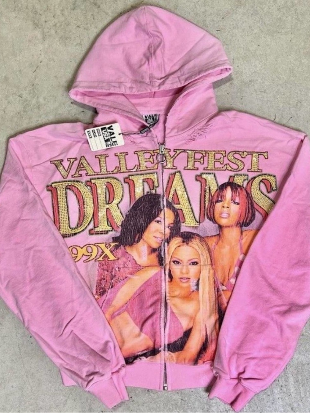 Vale Forever Valley Dreams Destiny’s Child Pink Zip-Up Hoodie